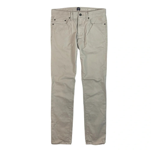 MJ16 Men’s GAP Denim Soft Wear Stretch Spring Taupe Skinny Jeans 31x32 - Picture 1 of 7